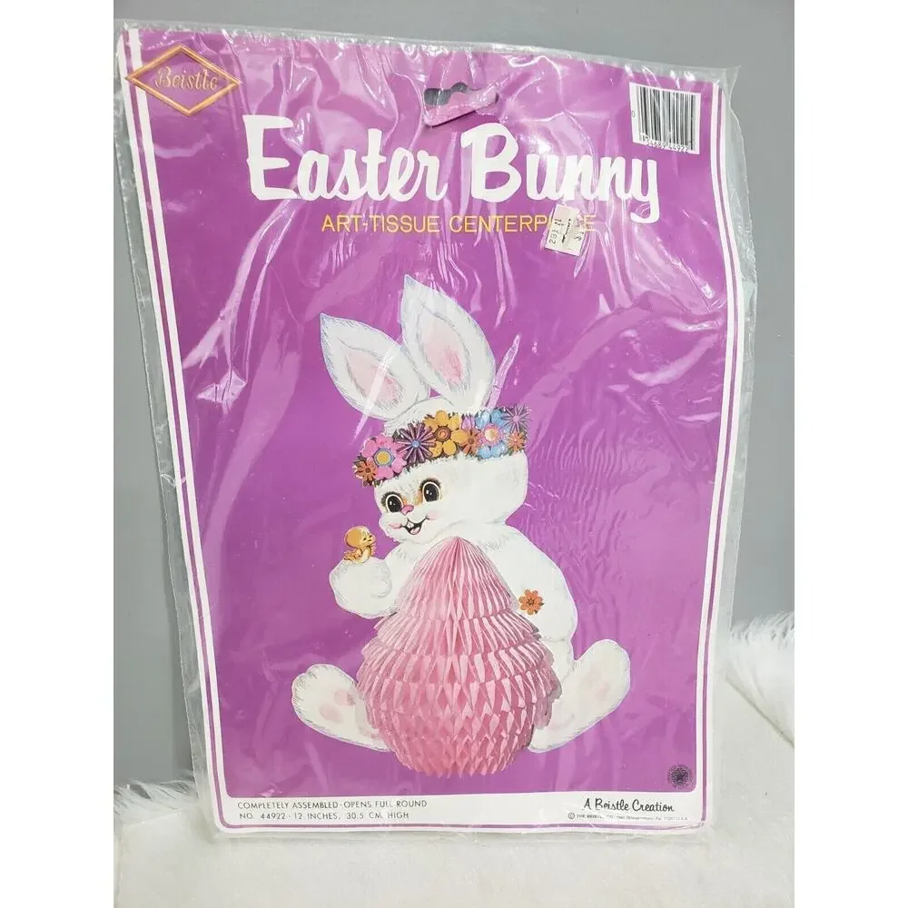 NEW‎ 1980 Vtg Easter Bunny Honeycomb Decor Centerpiece mod retro 70s Beistle